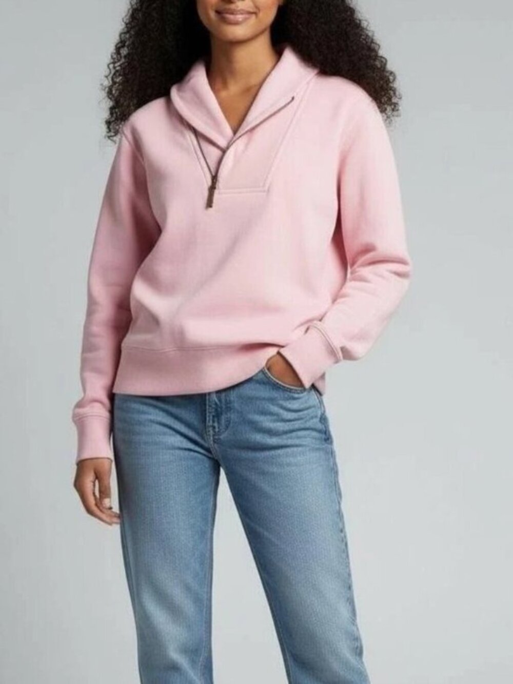 Ralph Lauren Sport Women's Size Medium Pink Quarter Zip Pullover Sweatshirt